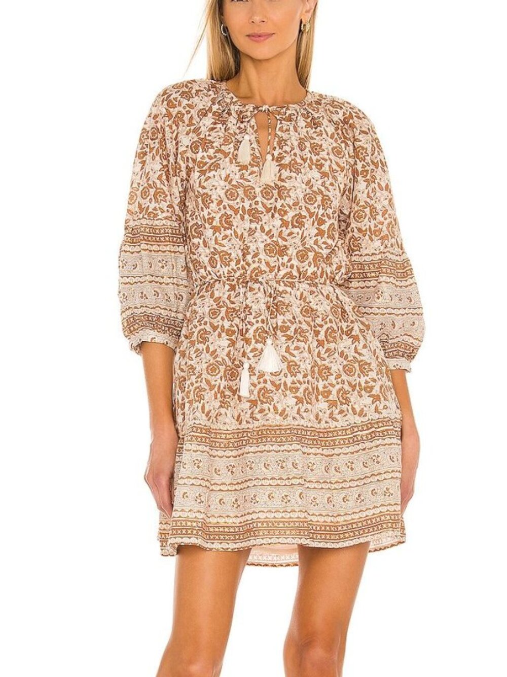NWOT Cleobella Rosy Mini Dress in Tamil Block Bohemian Floral Print Size Small